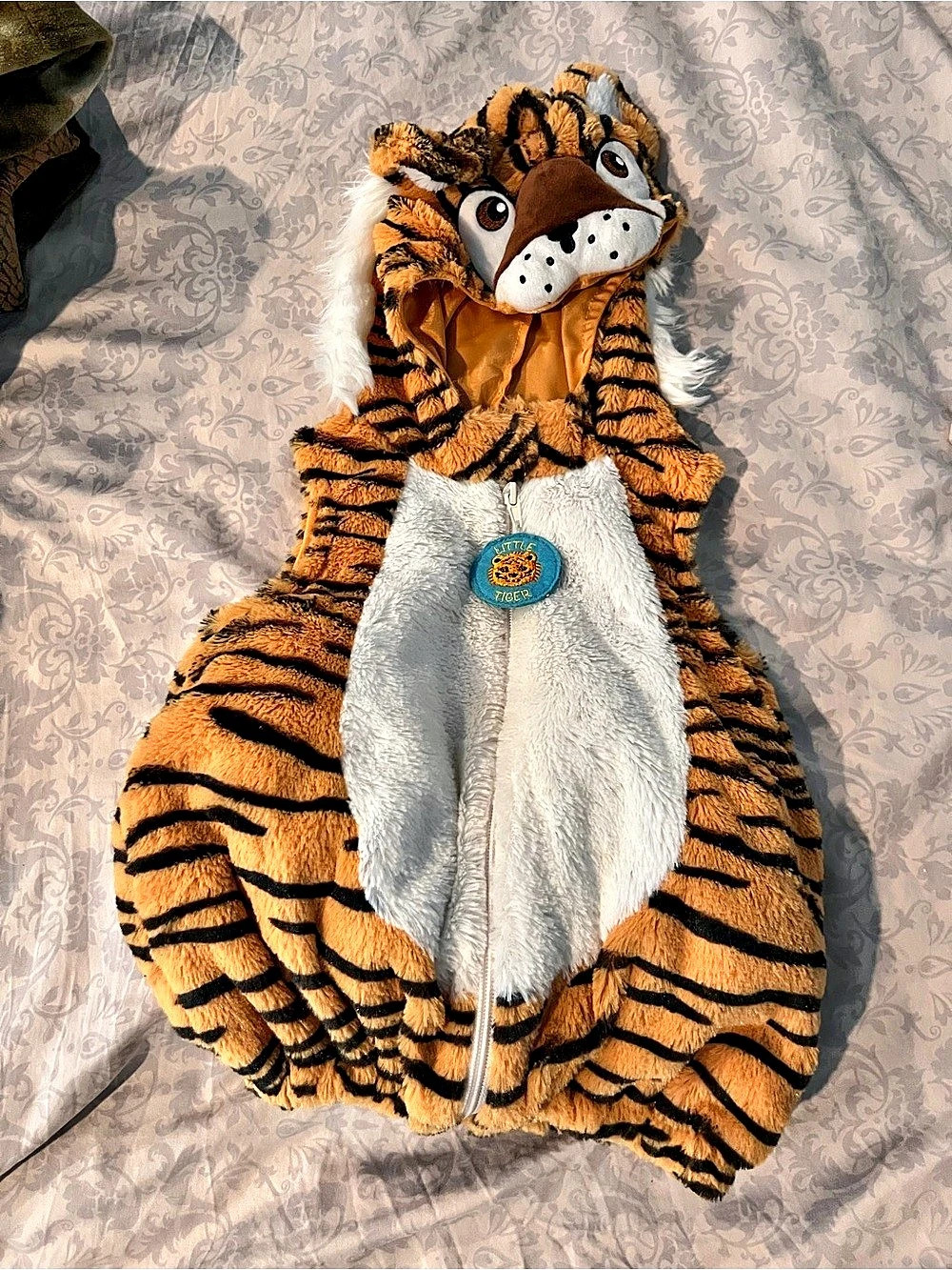 Going Wild Tiger Costume Vest Orange & Black Baby 12M